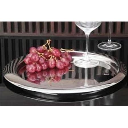 Jiallo 15" Mirror-Polished Modern Stainless Steel Bar Tray in Silver